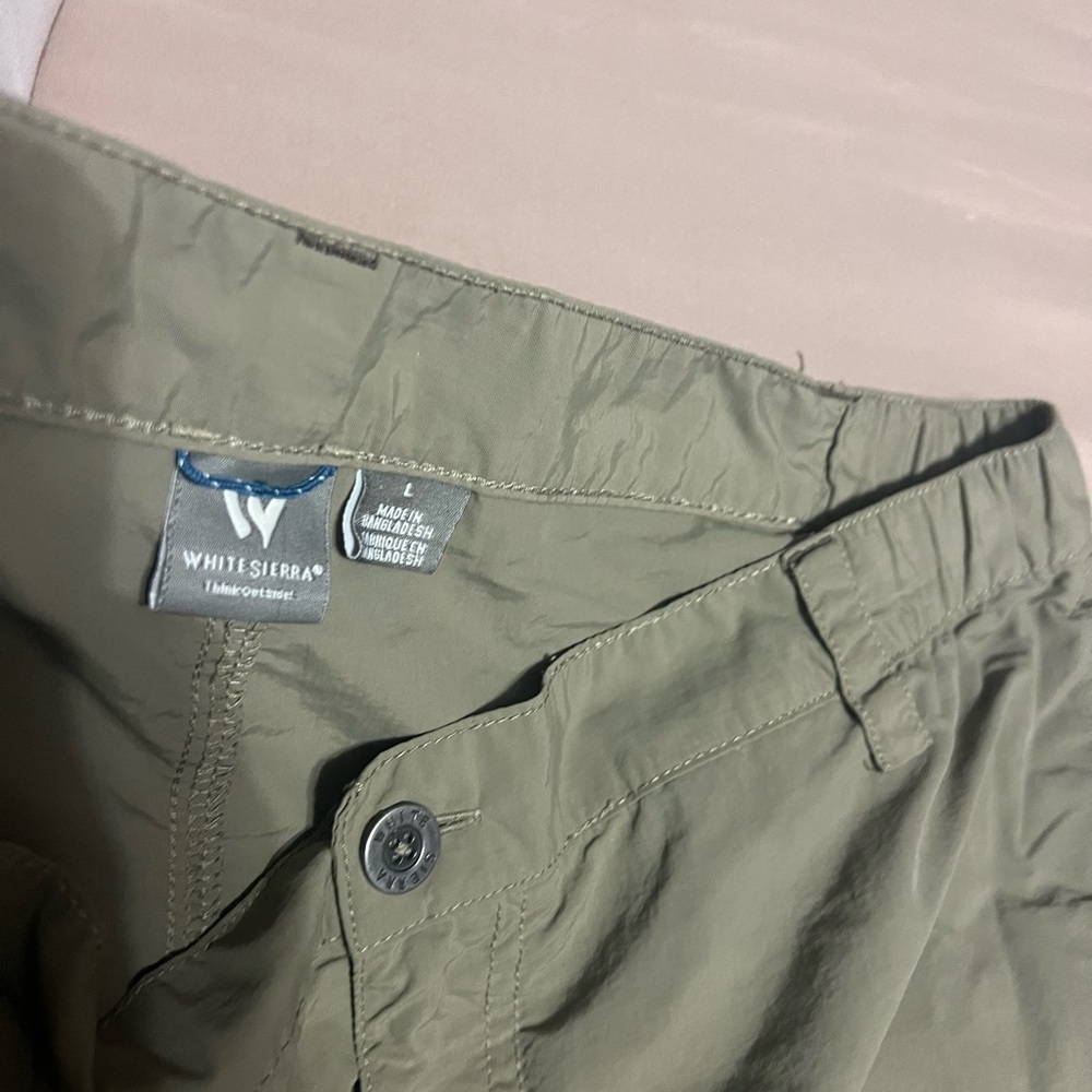 White Sierra Olive Green Chinos